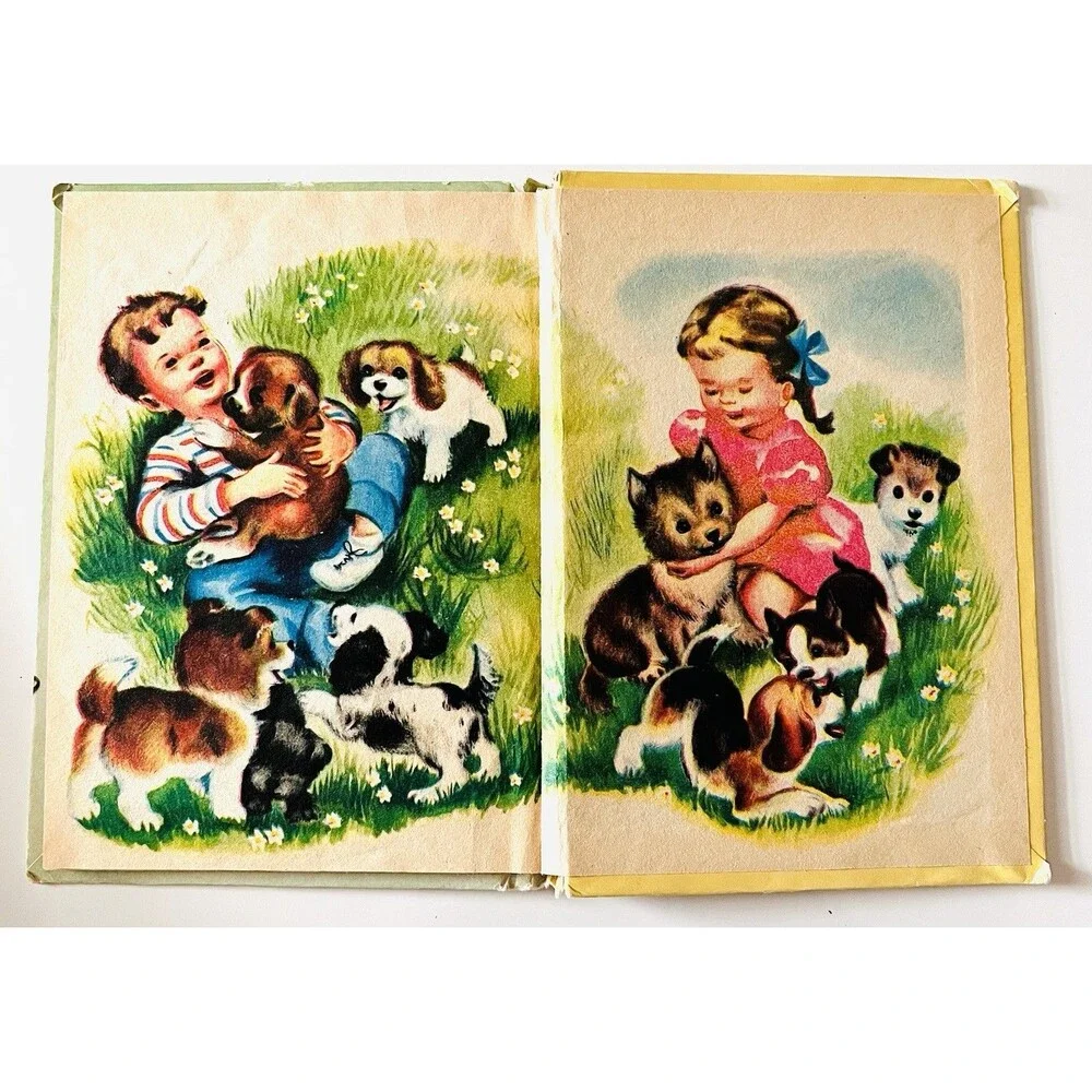 Vintage Rand McNally Puppies Junior Elf Book 1960s Children's Dog Storybook